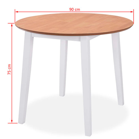 Maison Madeleine -  Dining Set 5 Pieces MDF and Rubberwood White